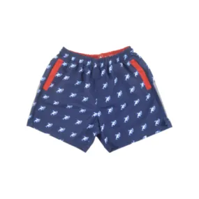 Robot Shark Swim Trunks | Navy