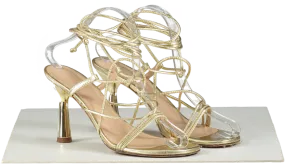 Russell & Bromley Metallic Gold Strappy Heeled Sandals UK 5 EU 38 👠