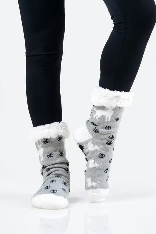 Sherpa Lined Slipper Socks (30 print options!)