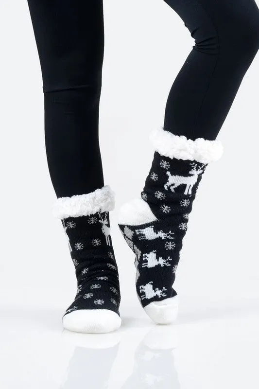 Sherpa Lined Slipper Socks (30 print options!)