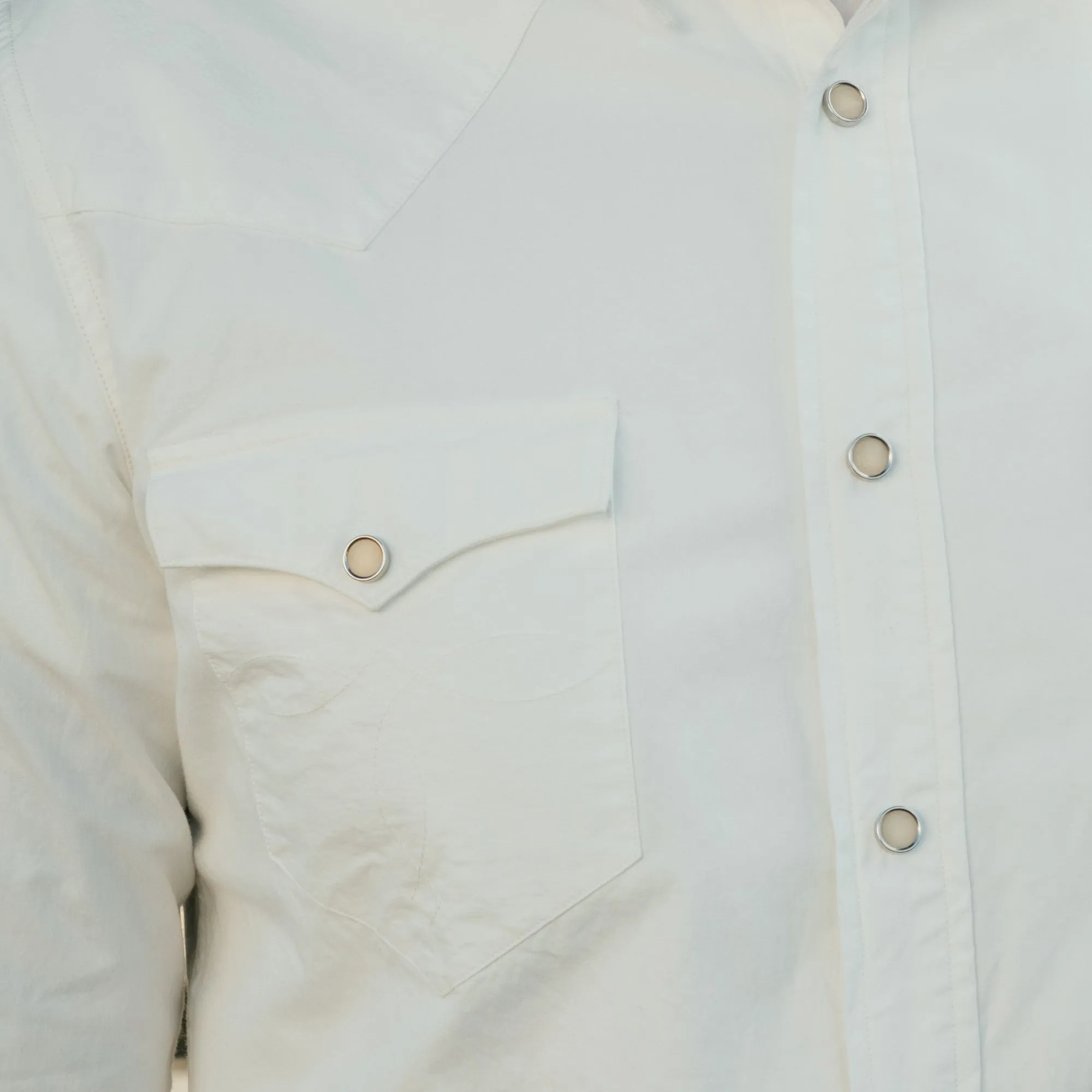 Slim Fit Poplin Western Shirt White