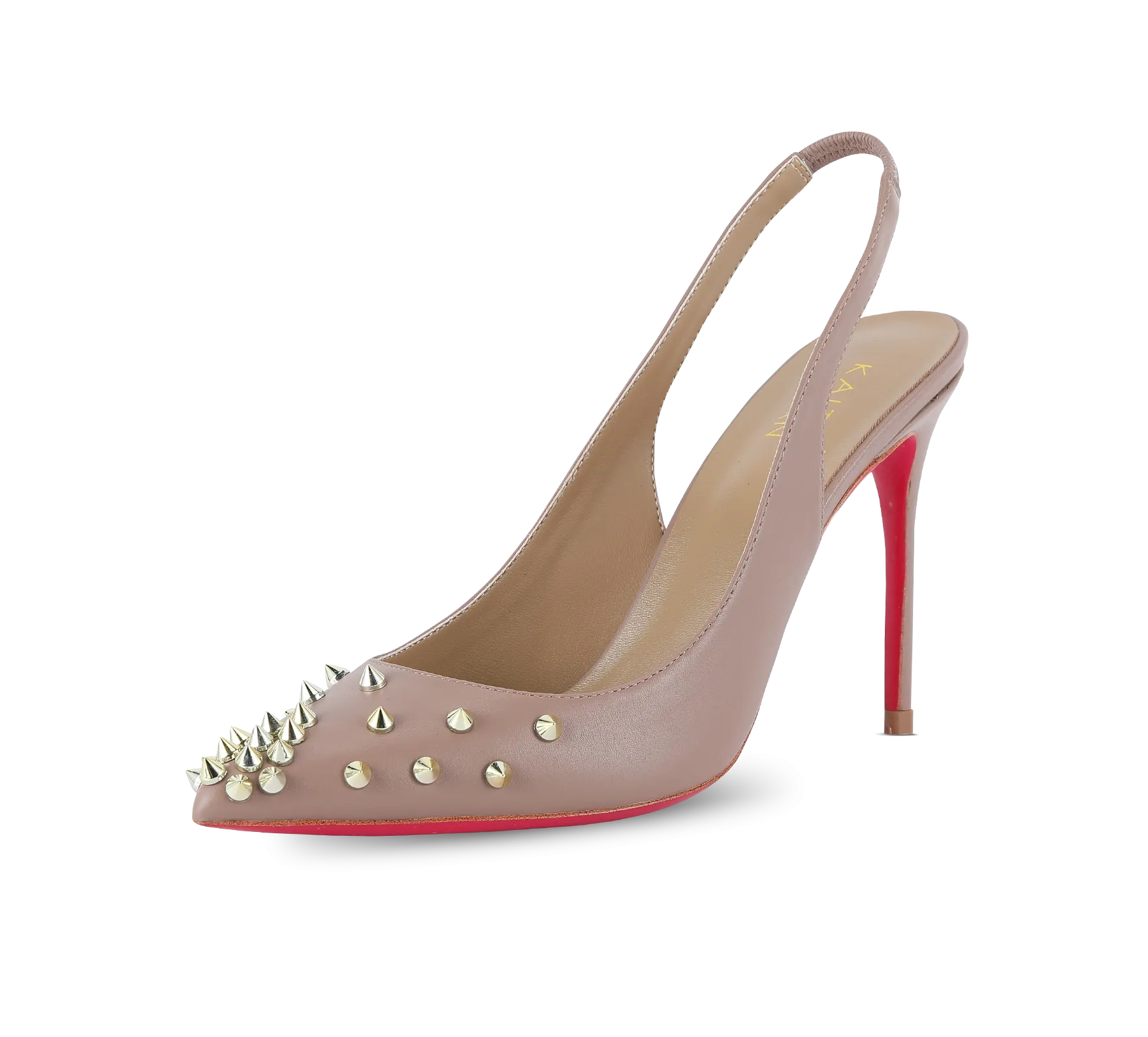 Spiky Slingback Pink Sole Pumps