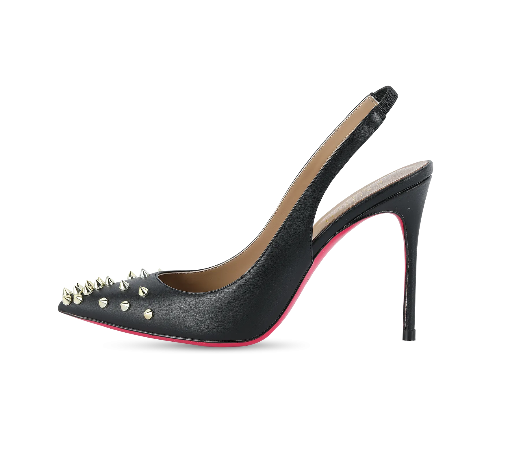 Spiky Slingback Pink Sole Pumps