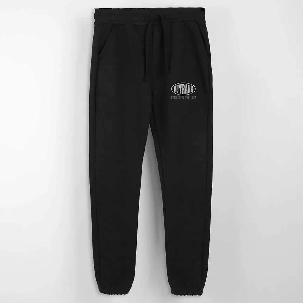 Stickin’ To The Code Embroidered Joggers