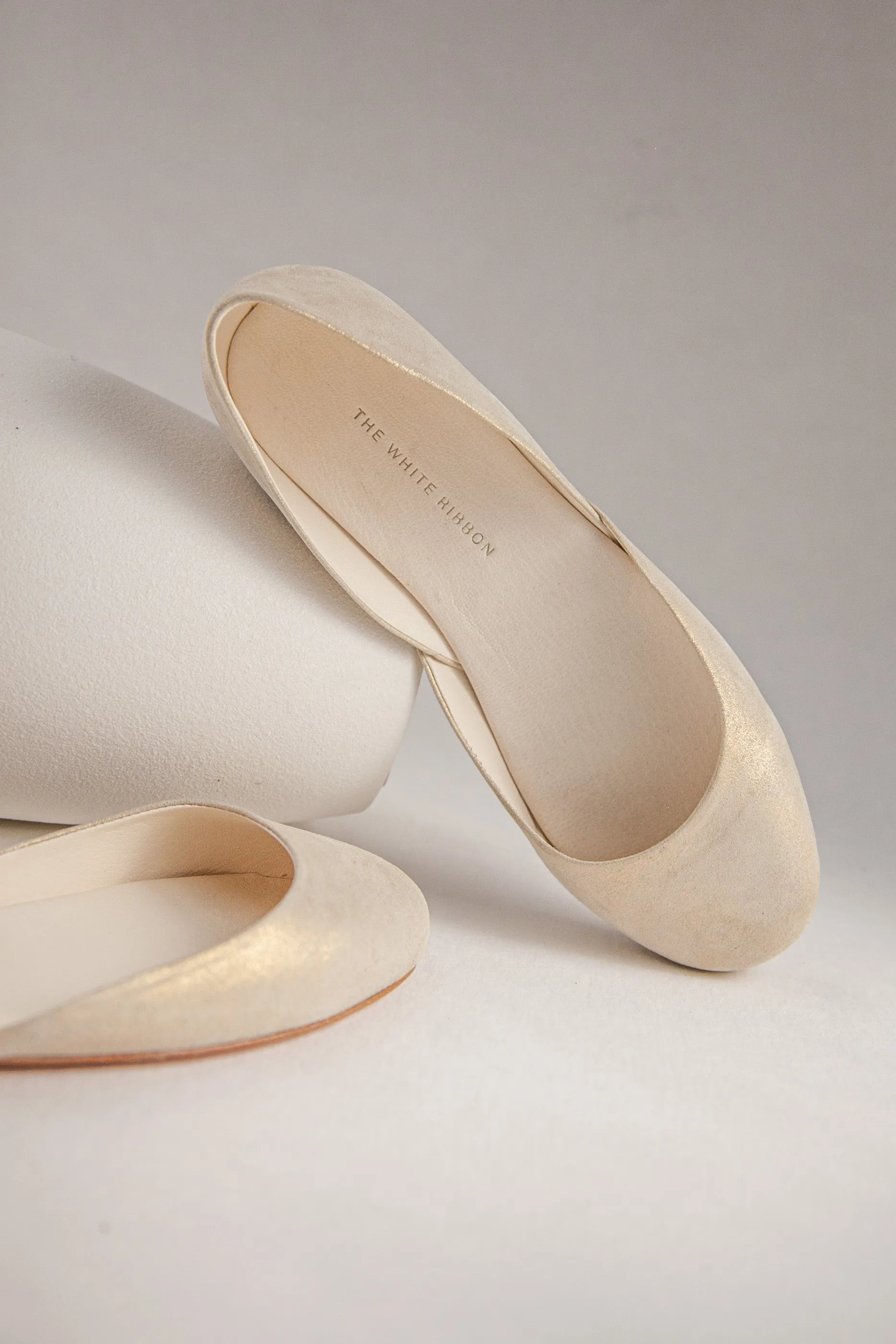 THEA BALLET FLATS - WHITE GOLD