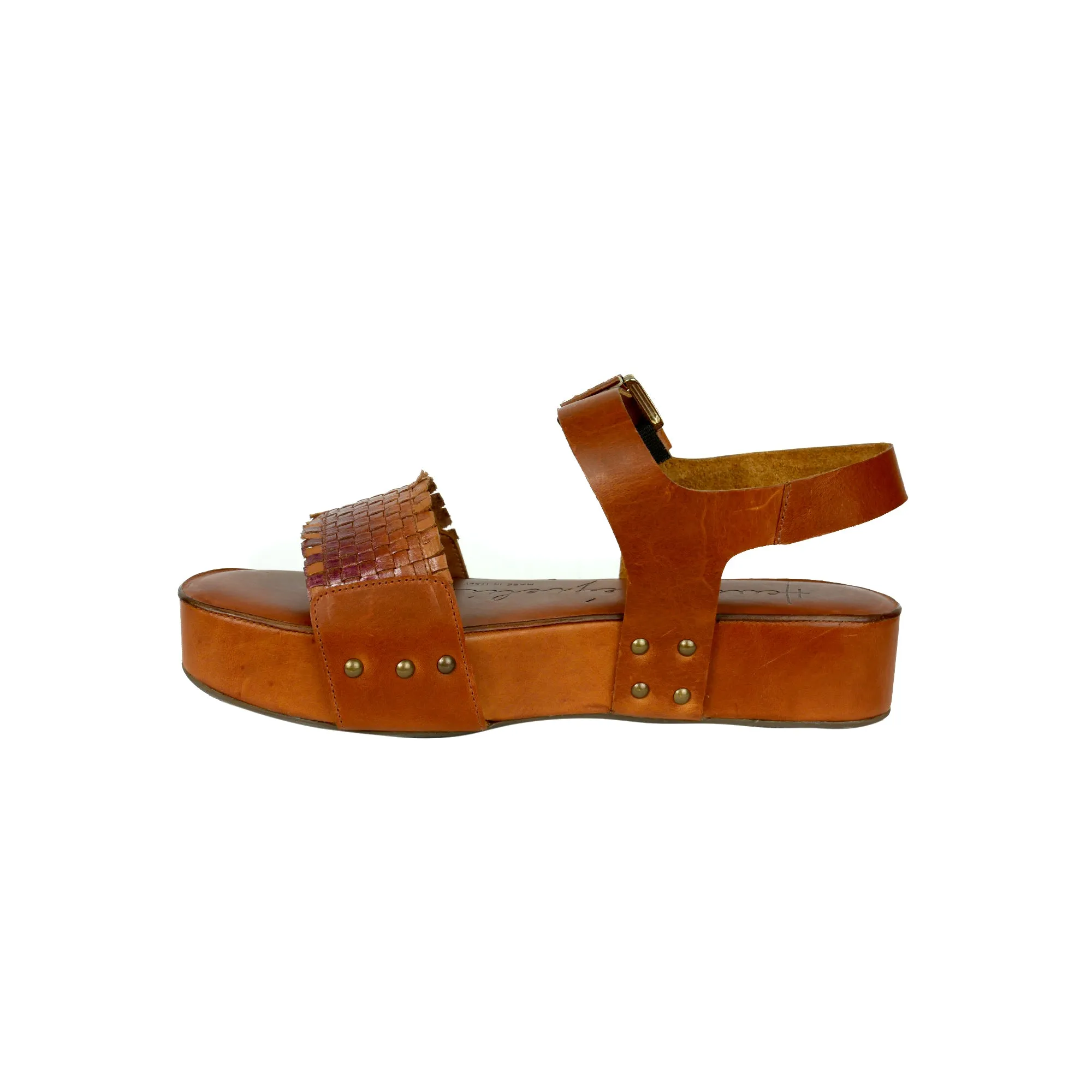 Wedge Sandal Intreccio Sfumato Cognac